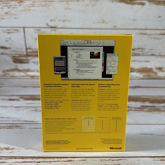 Microsoft Office Mac Home & Student 2008, Part# GZA-00006 W/ 3 Product Keys - Picture 2 of 3